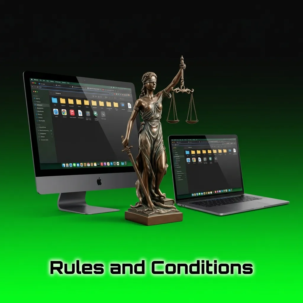 BC Game terms and conditions page showing rules for age limits, accounts, bonuses, and prohibited activities