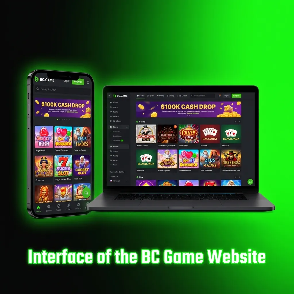 BC Game website homepage showing navigation bar with sports, casino, live casino sections and Hindi/English language options